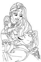 coloriage raiponce reveille flynn